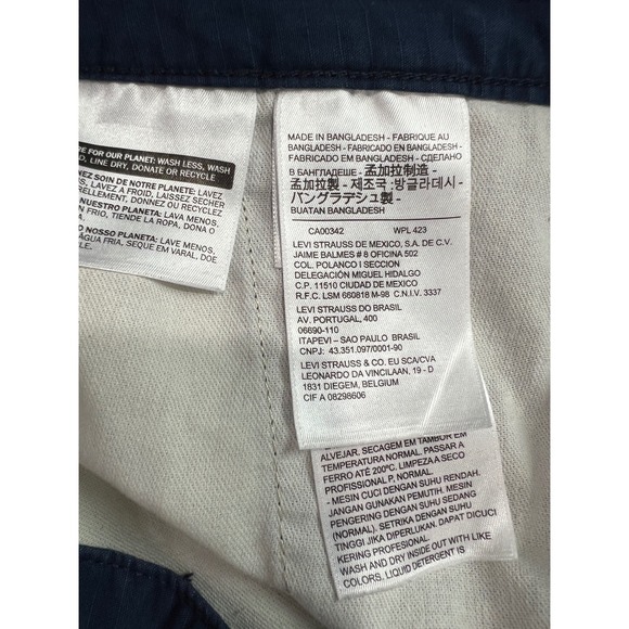 Levi Strauss & Co Cargo Shorts Men 34 Blue Ripstop Cotton Casual Utility C14 - Picture 4 of 16